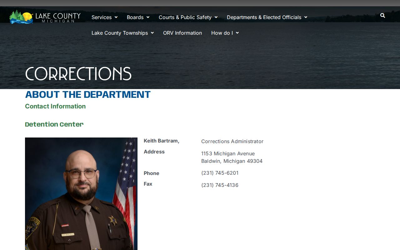 Lake County corrections and detention center contact block for custody after an arrest warrant is served